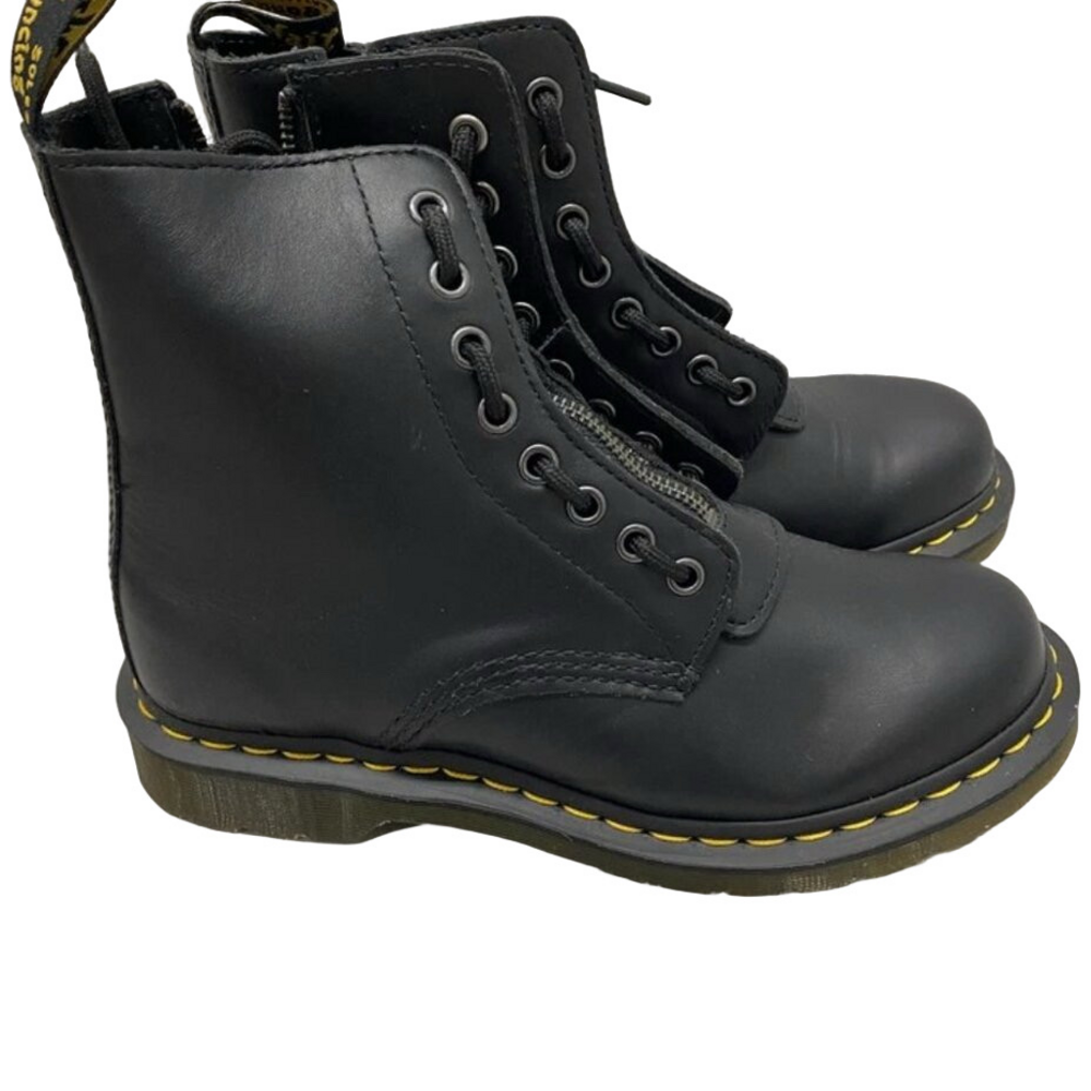 NEW DR. MARTENS Women's Pascal 1460 Combat Boots – Black – Size US 8.5